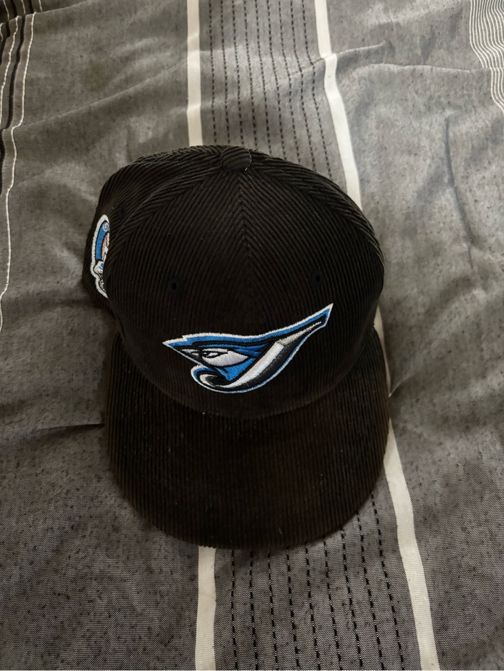 Black Corduroy New Era Jays Fitted 7 1/4